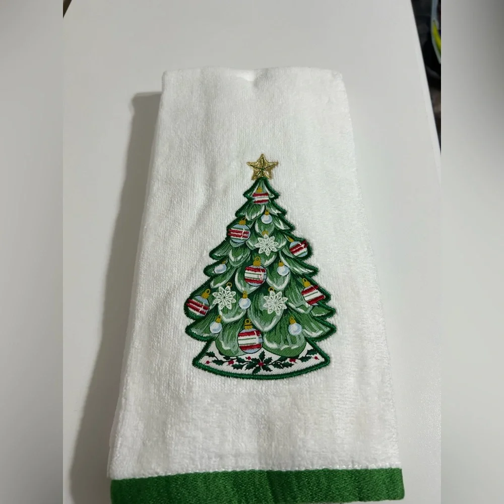 Christmas Advent Tree Embroidered‎ Hand Towels